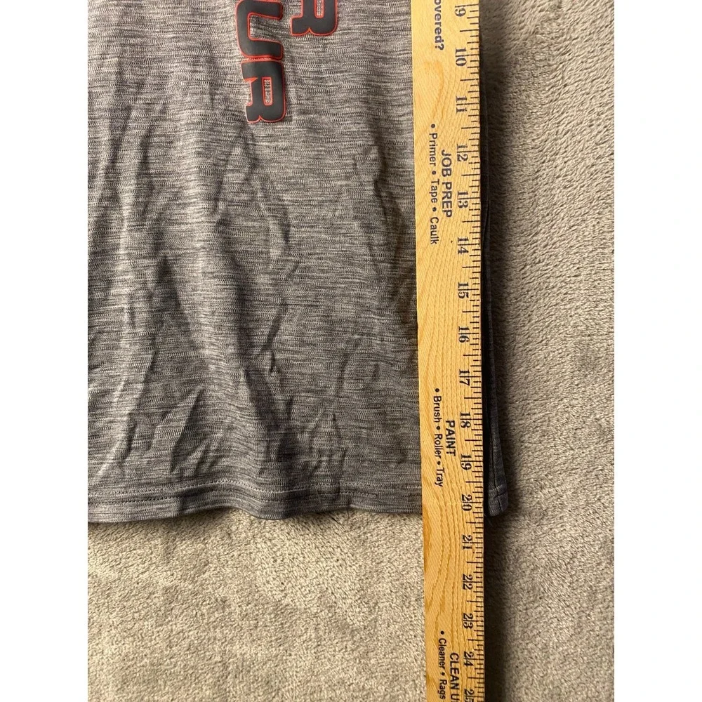 Under Armour HeatGear T Shirt Youth M Gray Red Logo Athletic Short Sleeve